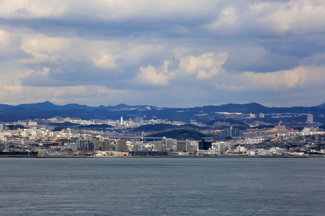 神戸市と六甲山の画像