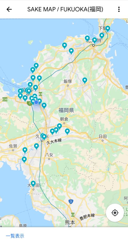 日本酒のシェアマップsakemapの地図上表示の画像